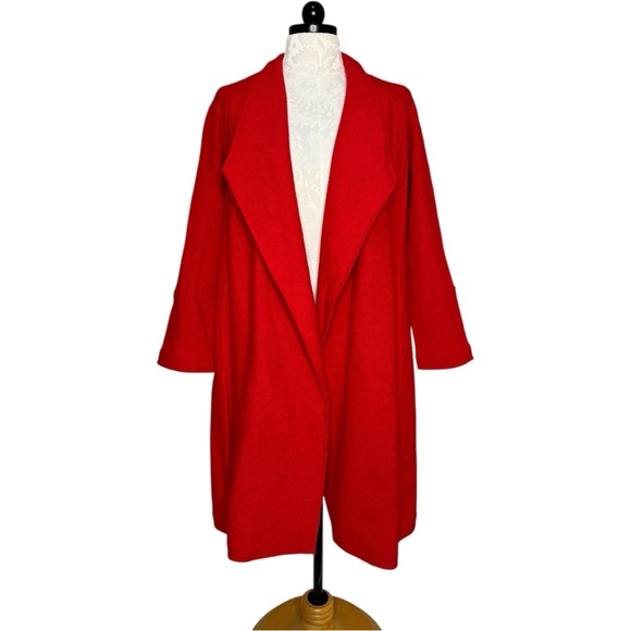 Tahari Jackets & Blazers - Tahari Boucle Oversized Sweater Coat Red Size S